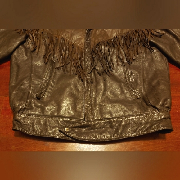 Adam Spencer Brown Leather Fringe Jacket - Picture 3 of 9